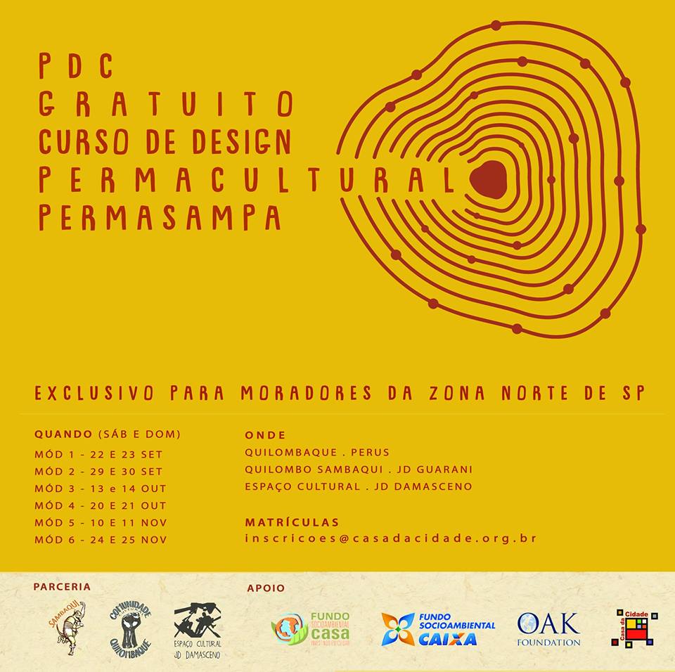 Lançadas as inscrições para o Curso de Design Permacultural Gratuito do Coletivo PermaSampa na Zona Norte de São Paulo