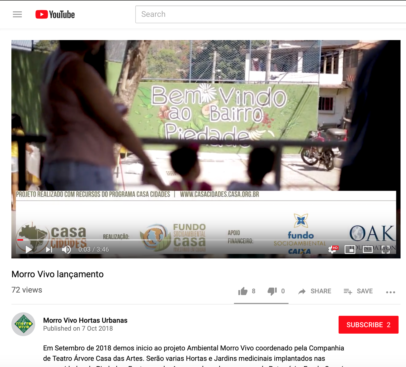 Notícia: Lançamento do Projeto Morro Vivo no Bairro Piedade (vídeo)